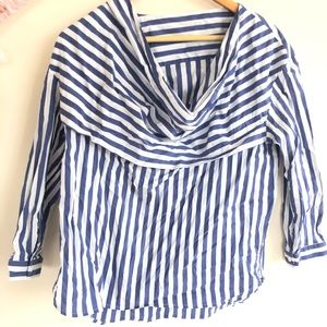 off-shoulder stria top